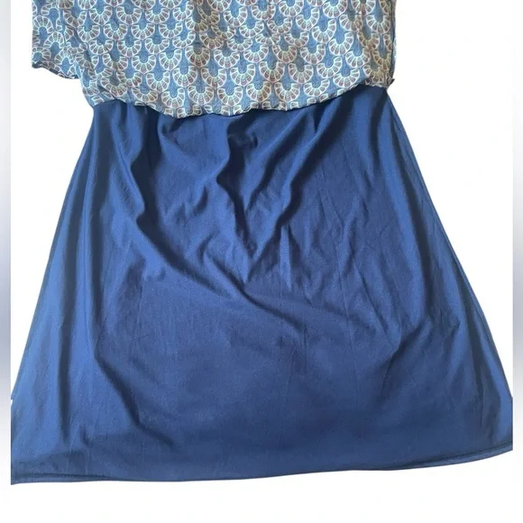 Entro Square Neckline Detail Patterned Dress Size Large - Picture 7 of 13